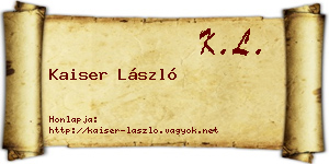 Kaiser László névjegykártya